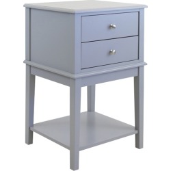 Grey Chloe 2 Drawer Side Table Colour: Grey