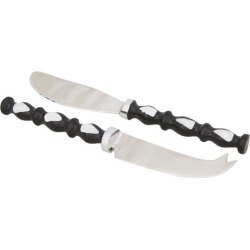 Black & White Jet Pate & Cheese Knife Set