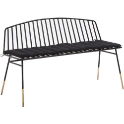 Black Rashi Metal Outdoor Bench