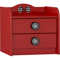 Racer Side Table with Drawers Colour: Red