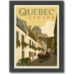 Canada Quebec Street Scene Printed Wall Art Frame / Size: Framed Paper Print / 65 x 47cm