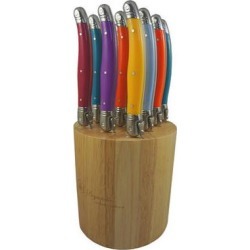 12 Piece Carnaval Multi Coloured Handles in Wood Block