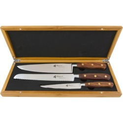 3 Piece Rose Wood Knife Set