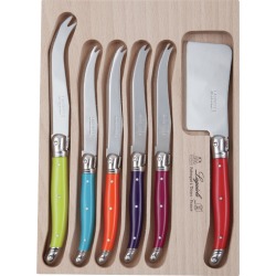 6 Piece Multi-Colour Laguiole Debutant Cheese Knife Set