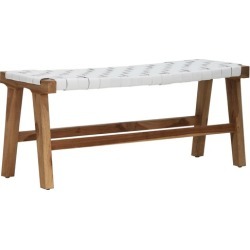 White Noah Teak Belt Bench