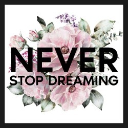 Never Stop Dreaming Framed Print Size: 30 x 30cm