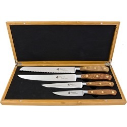 4 Piece Rose Wood Knife Set