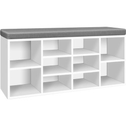 Cushioned Bench with Shoe Storage