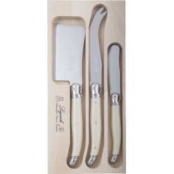 3 Piece Ivory Laguiole Debutant Cheese Knife Set