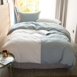 Blue Origami Vintage Wash Cotton Quilt Cover Set Size: Queen