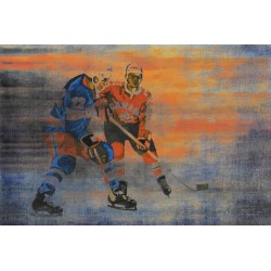 USA vs CAN Art Print on Canvas Size: 76 x 51cm