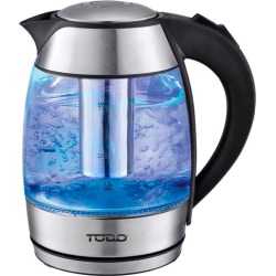 1.8L Cordless Removable Tea Infuser Glass Kettle Colour: Black
