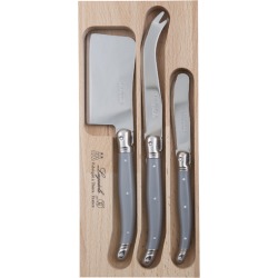 3 Piece Grey Laguiole Debutant Cheese Knife Set