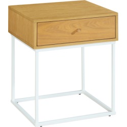 Oak & White Vivienne Bedside Table