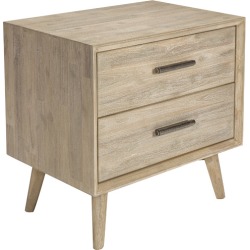 Chicago Acacia Wood 2 Drawer Bedside Table