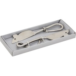 Sasha Stainless Steel Mouse Cheese Knives Colour: Silver
