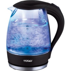 1.7L Cordless Removable Tea Infuser Glass Kettle Colour: Black