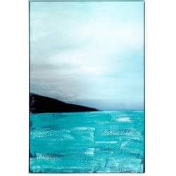 Abstract Shore Line Painting Framed Canvas Wall Art