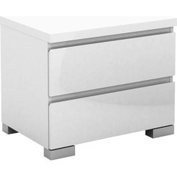 Piper 2 Drawer Bedside Table Finish: High Gloss White