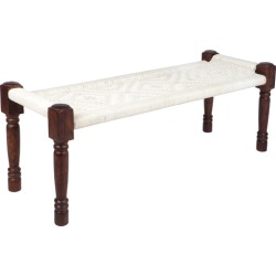 Atlas Mango Wood & Cotton Bench