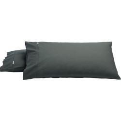 Set of 2 Heston 300TC Cotton Percale Pillowcase Colour: Charcoal, Size: King