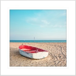 By the Seaside XIII Framed Print Frame Colour: White, Size: Large Square