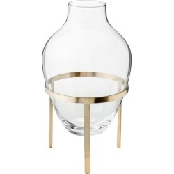 Large Clear Adorn Glass Vase with Stand Stand Finish: Matte Brass