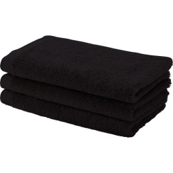 Set of 3 London Combed Egyptian Cotton Guest Towels Colour: Black