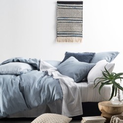 Blue Nimes Quilt Cover Set Size: King