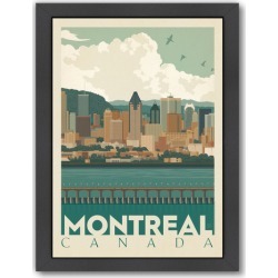 Montreal Canada Skyline Printed Wall Art Frame / Size: Framed Paper Print / 65 x 47cm