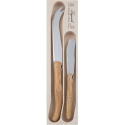 2 Piece Laguiole Debutant Olive Wood Cheese Knife Set