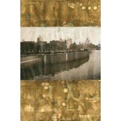 Art Print: Ling's Art Print: Oxidized Gold Cityscape Wall Art by Tang found on Bargain Bro Philippines from Allposters.com for $112.00