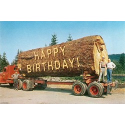 Art Print: Happy Birthday on Giant Log, 18x12in.