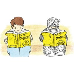 Giclee Painting: Flake's A person and a mummy reading self help books.