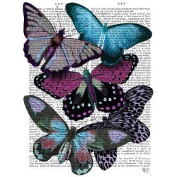 Art Print: Fab Funky's Big Bold Butterflies 5, 12x9in.