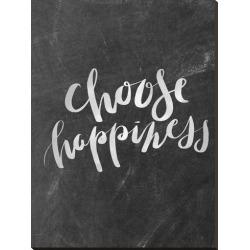 Stretched Canvas Print: Silver Chalkboard Choose Happiness Typography by Jetty Printables: 48x36in found on Bargain Bro from Art.com for USD $231.80