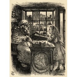 Giclee Print: Alice and the Knitting Sheep, Illustration from 'Through the Looking Glass' by Lewis Carroll… by John Tenniel: 12x9in found on Bargain Bro from Art.com for USD $19.00