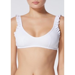 Top Biquíni Top Piqué Babado Sophia - Branco P