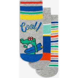 Joe Fresh Baby Boys' 3 Pack Socks, Grey (Size 0-12)