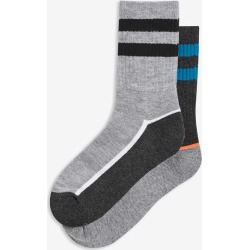 Joe Fresh Kid Boys' 2 Pack Socks, Grey (Size 11-2)