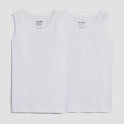 Joe Fresh Toddler Boys' 2 Pack Undershirt Tanks, White 1 (Size 3)