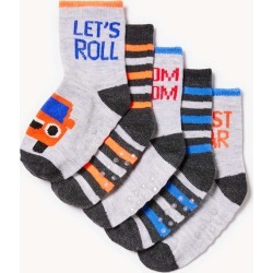 Joe Fresh Baby Boys' 5 Pack Socks, Grey (Size 0-12)