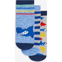 Joe Fresh Baby Boys' 3 Pack Socks, Blue (Size 0-12)