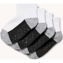 Joe Fresh Toddler Boys' 4 Pack Socks, White (Size 3-5)
