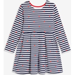 Joe Fresh Toddler Girls' Print Box Pleat Dress, Navy (Size 5)