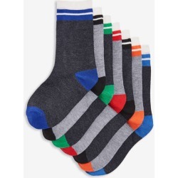 Joe Fresh Kid Boys' 7 Pack Socks, Multi (Size 3-6)