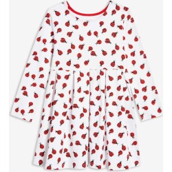 Joe Fresh Toddler Girls' Print Box Pleat Dress, White (Size 3)