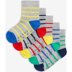 Joe Fresh Baby Boys' 5 Pack Socks, Grey (Size 0-12)