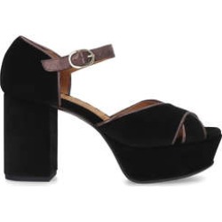 Chie Mihara Dory - Black Block Heel Platform Sandals
