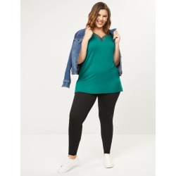 Lane Bryant Women's Lace Trim Perfect Sleeve Tee 14/16 Storm